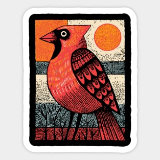 Regal Cardinal Bird | Winter Solstice Messenger Sticker